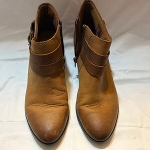 Clarks Tan Leather Ankle Boots